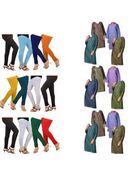 24 in 1 Bundle Offer, Universal Kurta And Leggings Set Assorted Colors And Designs